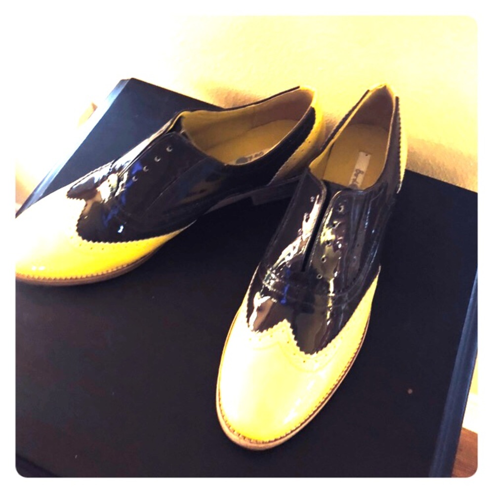 Boden Yellow Brown Loafers Sz 41.5